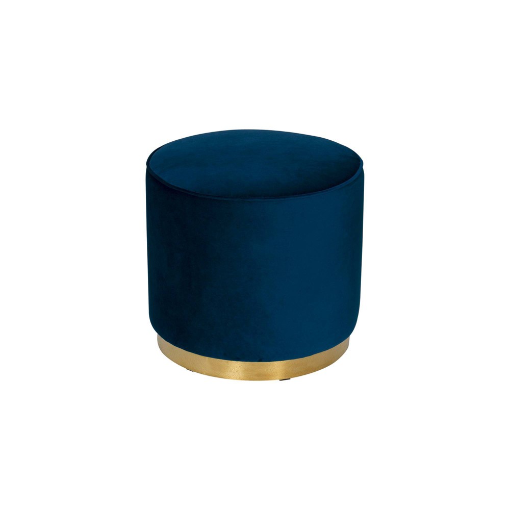 Round Ottoman Navy Velvet - HomePop was $84.99 now $63.74 (25.0% off)