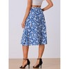 Allegra K Women's Chiffon Summer Vintage Floral Print A-Line Midi Skirts - 4 of 4