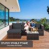 ELJGET 4 Pieces Patio Furniture Sets, All Weather Outdoor Sectional Patio Sofa, Wicker Rattan Patio Seating Sofas with Cushion and Glass Table - 4 of 4