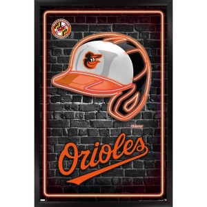 Trends International MLB Baltimore Orioles - Neon Helmet 23 Framed Wall Poster Prints - 1 of 4