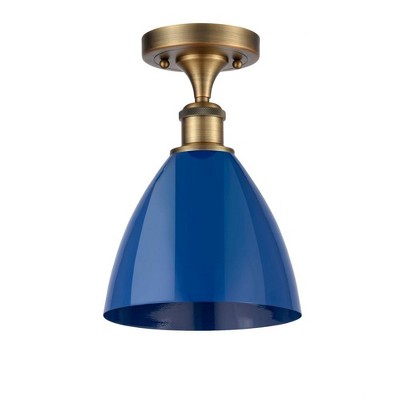Plymouth Dome - 1 Light Semi-Flush Mount In Industrial Style-11.25 Inches Tall and 7.5 Inches Wide