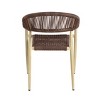 Gristine Metal Outdoor Arm Chair Walnut/Natural - miBasics: Aluminum Frame, UV & Water-Resistant - 3 of 4