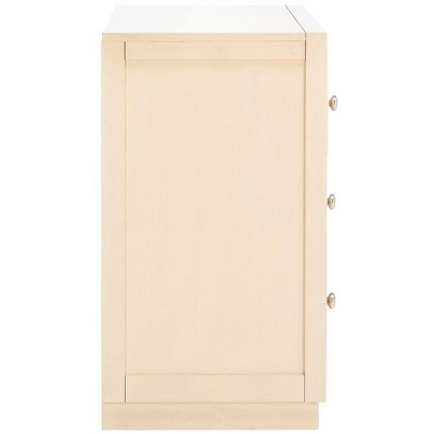 Antique Beige 3-Drawer Mirrored Night Table