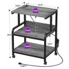 Aheaplus 30.3" Adjustable Printer Stand with Charging Station, Moveable Printer Table with Storage - 4 of 4