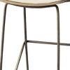 HomeRoots 30" Cream and Gold Iron and Fabric Backless Bar Height Bar Chair - 4 of 4