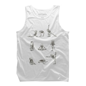 Men's Design By Humans Skeleton Yoga By huebucket Tank Top - 1 of 3