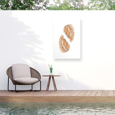 Trademark Fine Art - Sarah Manovski  Golden palms white copper 2 Matted Framed Art