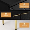 Sideboard Storage, Modern Accent Cabinet with 2 Decorative Embossed Pattern Doors, Sideboard Buffet Cabinet for Kitchen, Dining Room, Living Room - 3 of 4