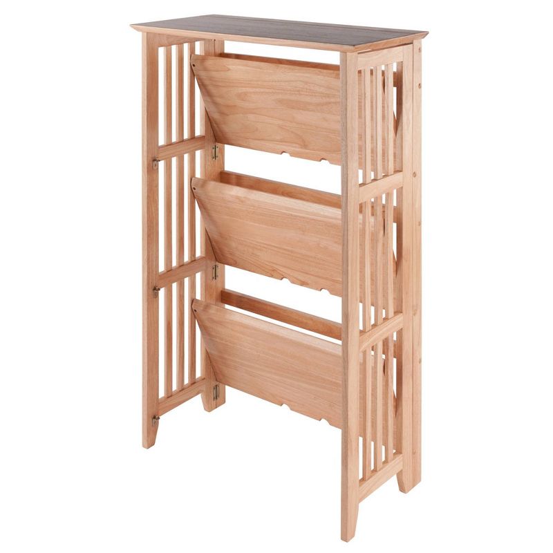 42&#34; 4 Tier Foldable Bookshelf Natural - Winsome, 3 of 18