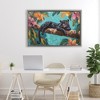 Stupell Industries Lazy Day Black Leopard Floating Frame Canvas Art, Gray, 31" x 21" - 3 of 4