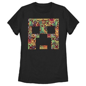 Women's Minecraft Creeper Collage T-Shirt - 1 of 4