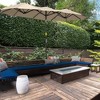Okak 9.5IN Double-Sided Patio Umbrella with 3 Air Vents and 12 Ribs, Large Umbrella with Push Button Tilt and Crank, Outdoor Umbrella - 3 of 4