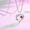 Paaaawaters 18k White Gold Plated 5A Cubic Zirconia Engraved I Love You Heart Pendant Necklace for Women Girls Wife - 3 of 4