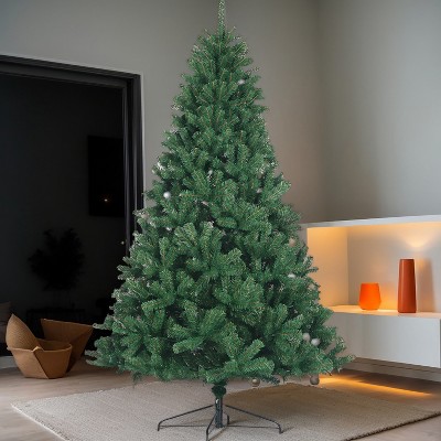 Resenkos 6ft Artificial Christmas Tree Full Natural Spruce PVC Fir Tree Foldable Metal Stand Unlit