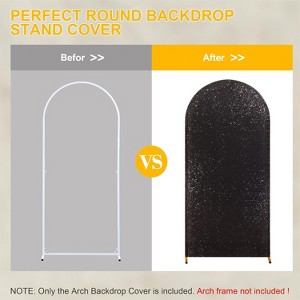 Bling Arch Backdrop Cover, Sequin Wedding Arch Stand Cover with Zipper, Round Top Fitted Backdrop Covers for Birthdays, Wedding and Party Decoration - 1 of 4