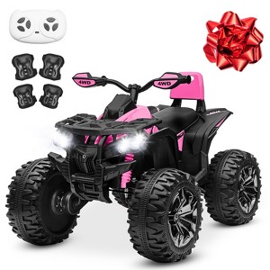 JOYRACER 24V Kids Ride-On ATV, 2-Seater 4-Wheeler Quad Electric Powerful Car w/ 800W Motor, Remote, High/Low Speed, Bluetooth/MP3 & LED for Big Kids - 1 of 4