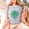 S.W.Smiley Feelin Lucky Checkered Smiley Face  - Women's Short Sleeve Graphic T-Shirt - 2 of 4