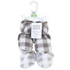 Hudson Baby Cozy Fleece Booties, Charcoal Gray White Plaid - 2 of 4