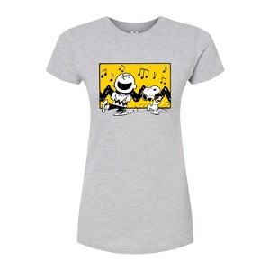 Women's - Peanuts - Charlie And Snoopy Dance Time Fitted Graphic T-Shirt - 1 of 4