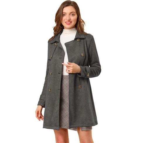 Comfy Belted Trench Coat, Elegant Lapel Neck Long Sleeve Coat, Women's  Clothing