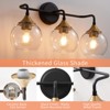 POWLIG 22.44-in 3-Light Black Gold Modern Dimmable Bathroom Vanity Light with Clear Glass Shade - 2 of 4