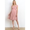 Hello Miz Women's Floral Lace Maternity Dress with Ribbon - 4 of 4