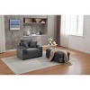 PAGED Upholstered Sofa Corduroy Chaise Lounge Sofa with Handrail Storage, Movable Ottoman, Cupholders for Living Room, Apartment - 4 of 4