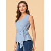 Allegra K Women's Summer Sleeveless V Neckline Wrap Tie Waist Tops - 2 of 4