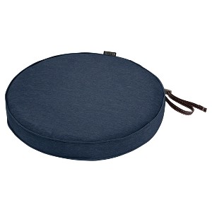 Montlake Fadesafe Round Patio Dining Seat Cushion Set - Heather Indigo Blue - Classic Accessories, Blue Blue
