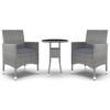 Garden Dining Set Gray Poly rattan Compact Durable vidaXL - 2 of 4