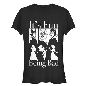 Juniors Womens Disney Princesses Fun Being Bad Wicked Witches T-Shirt - 1 of 3