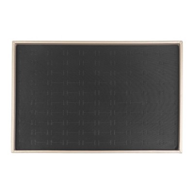 Unique Bargains PU Leather Black Jewelry Organizer Trays with Removable Dividers