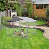 Outdoor Large Kennel, Heavy-Duty Galvanized Steel Chain Mesh Dog Cage with Waterproof and UV-Protective Cover, Lockable Door, Chain Mesh Fence - 3 of 4