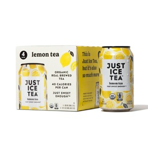 JUST ICE TEA Lemon Black Tea - 4pk/12 fl oz Cans - 1 of 4
