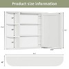 Wooakway 24"H*31"W White Medicine Cabinet with Adjustable Shelves Wall Mounted Bathroom Storage Cabinet with Mirror - 4 of 4