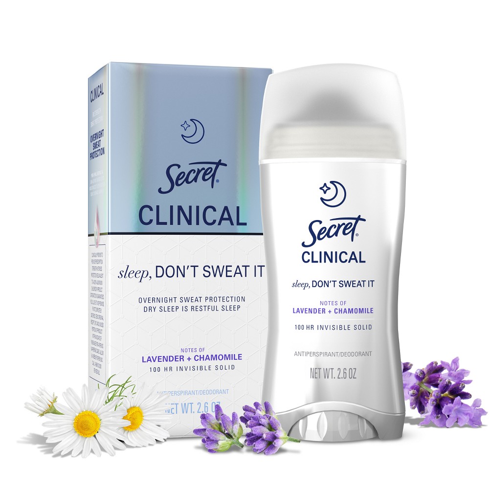 Photos - Deodorant Secret Clinical 100HR Relief & Comfort Overnight  for Women - Lavender & Chamomile - 2.6oz 