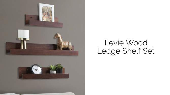 3pc Levie Wooden Picture Ledge Wall Shelf Set - Kate & Laurel All Things Decor, 2 of 6, play video