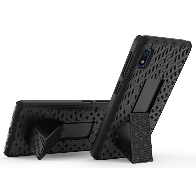 Nakedcellphone Case with Stand and Belt Clip Holster for Samsung Galaxy A10e - Black, 3 of 10