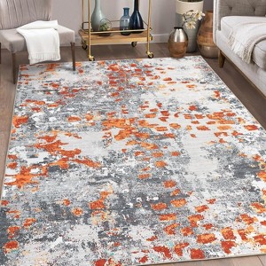 Rug – Washable Modern Soft Low Pile Carpet, Non Slip, Stain Resistant for Bedroom, Farmhouse, Entryway, Dining Room - 1 of 4
