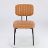 DOMETOUR Mid-Century Modern Kitchen Chair Set of 2 Dining Chairs-Upholstered, with Faux Leather Cushion Seat for Dining Room - 3 of 4