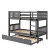 Donco Kids Austin Twin Over Twin Dark Grey Mission Bunk Bed with Twin Trundle, Dark Grey Finish - 3 of 4