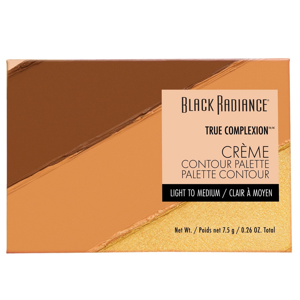 Black Radiance True Complexion Creme Contour Palette - Light To Medium - 0.26oz: Face Highlighter, Buildable Coverage