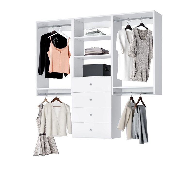 Modular Closets Built-in Closet Kit With Shelves, Drawers & Hanging, 5 of 7