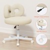 ROOMTEC Vanity Chair with Wheels, Swivel Makeup Chair,Bedroom Height Adjustable Chair with Upholstered and Cute Bow Backrestst - 4 of 4