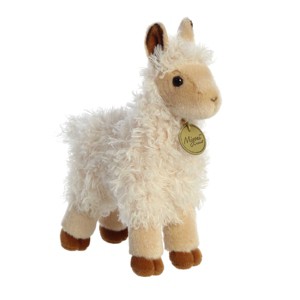 Aurora Small Llama Miyoni Realistic Stuffed Animal White 8.5" - 1 of 4
