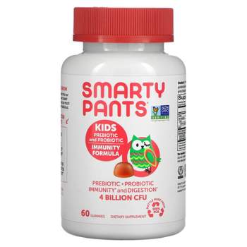 SmartyPants Kids Prebiotic and Probiotic, Immunity Formula, Strawberry Creme, 4 Billion, 60 Gummies (2 Billion CFU per Gummy)