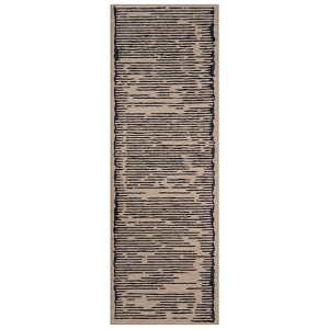Coolmee Washable Modern Stripe Carpet Non Slip Soft Rubber Backed Rug,Low Pile Area Rug for Bedroom Office DiningRooBeige - 1 of 4