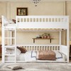 KTMBDW Bunk Bed, Bunk Bed Frame with Ladder and Guardrail, Wood Slats for Dormitory and Bedroom, Space Saving - 2 of 4