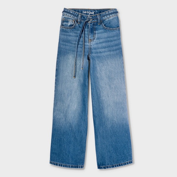 Jeans de tiro alto de pierna súper ancha para niña - Cat & Jack™ Lavado medio 2
