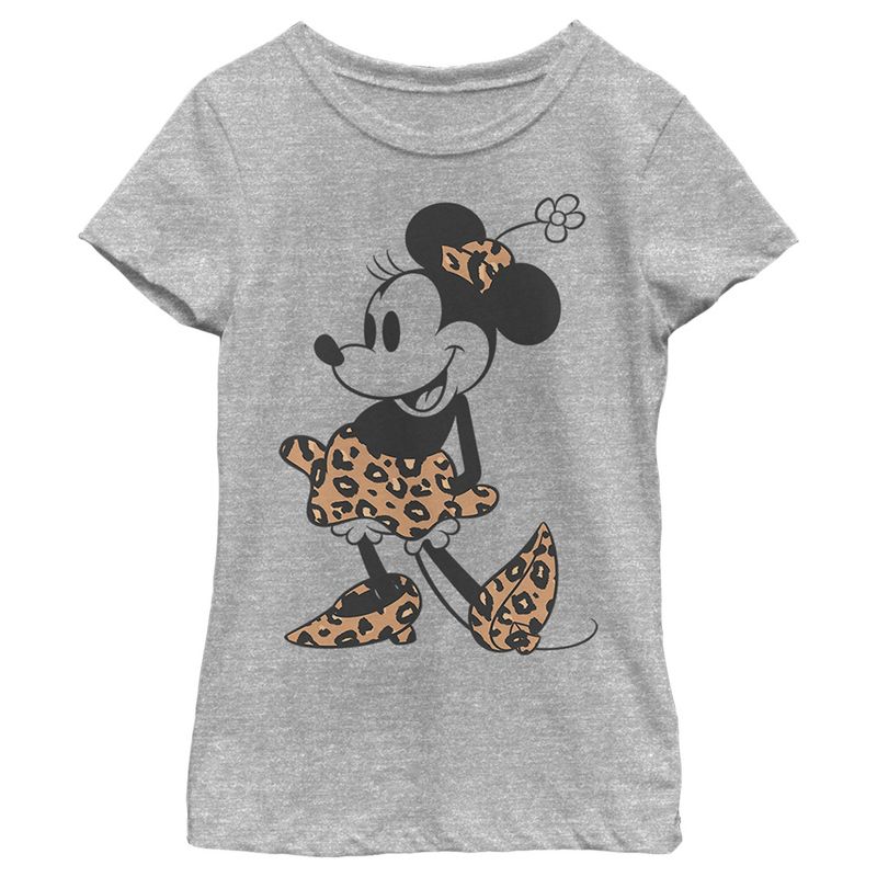 Girl's Minnie Mouse Leopard Outfit T-Shirt, 1 of 4